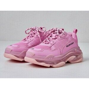 Balenciaga Triple S Women's Pink Clear Sole Sneakers Size US 9/ EU 39 Mint cond